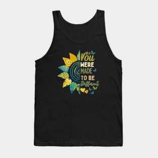 You were born to be different sunflower design Tank Top